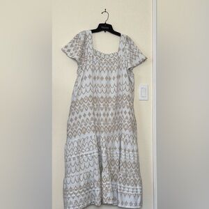 Sonoma Woman  Dress in Cream and Brown